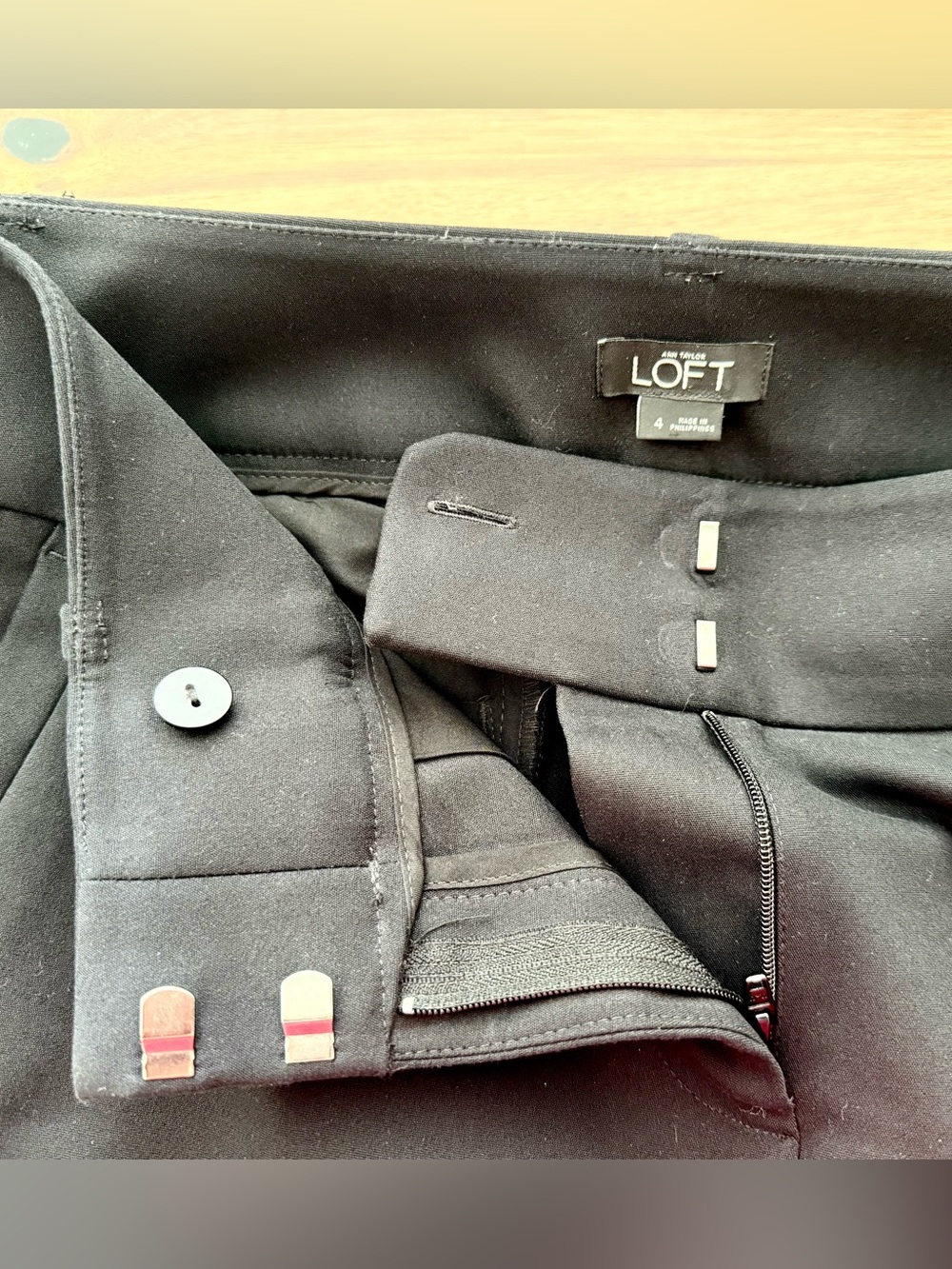 Classic Black Women’s Pants, Loft, size 4 - Picture 3 of 4